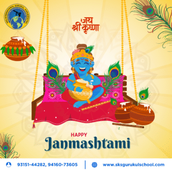 🌸✨ Happy Janmashtami from SKS International Gurukul! ✨🌸